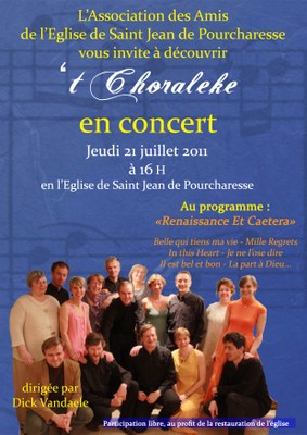 Affiche 't Choraleke St jean de Pourcharesse - juillet 2011