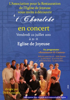 Affiche 't Choraleke concert Joyeuse juillet 2011