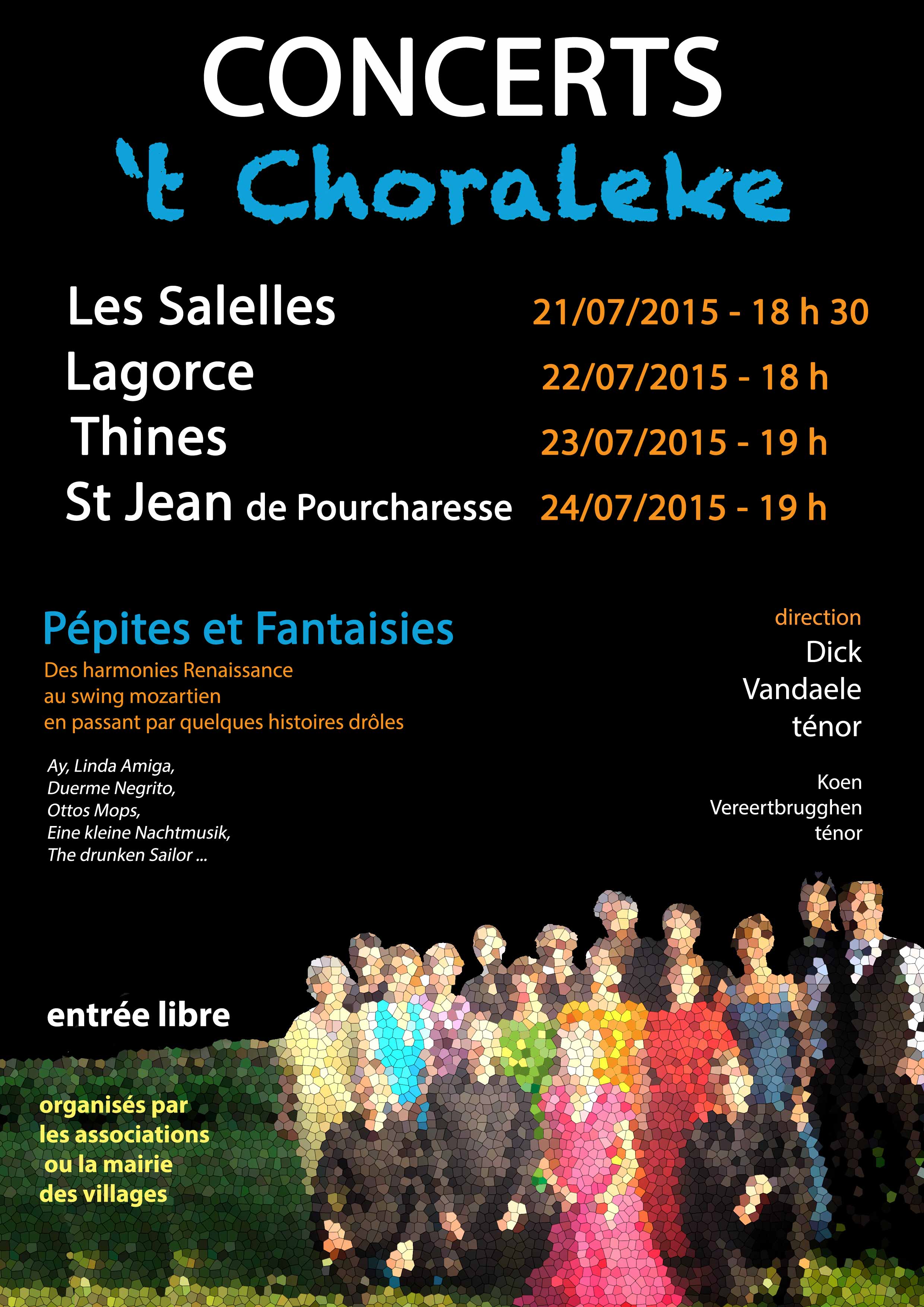 Affiche 't Choraleke - tournée Ardeche 2015