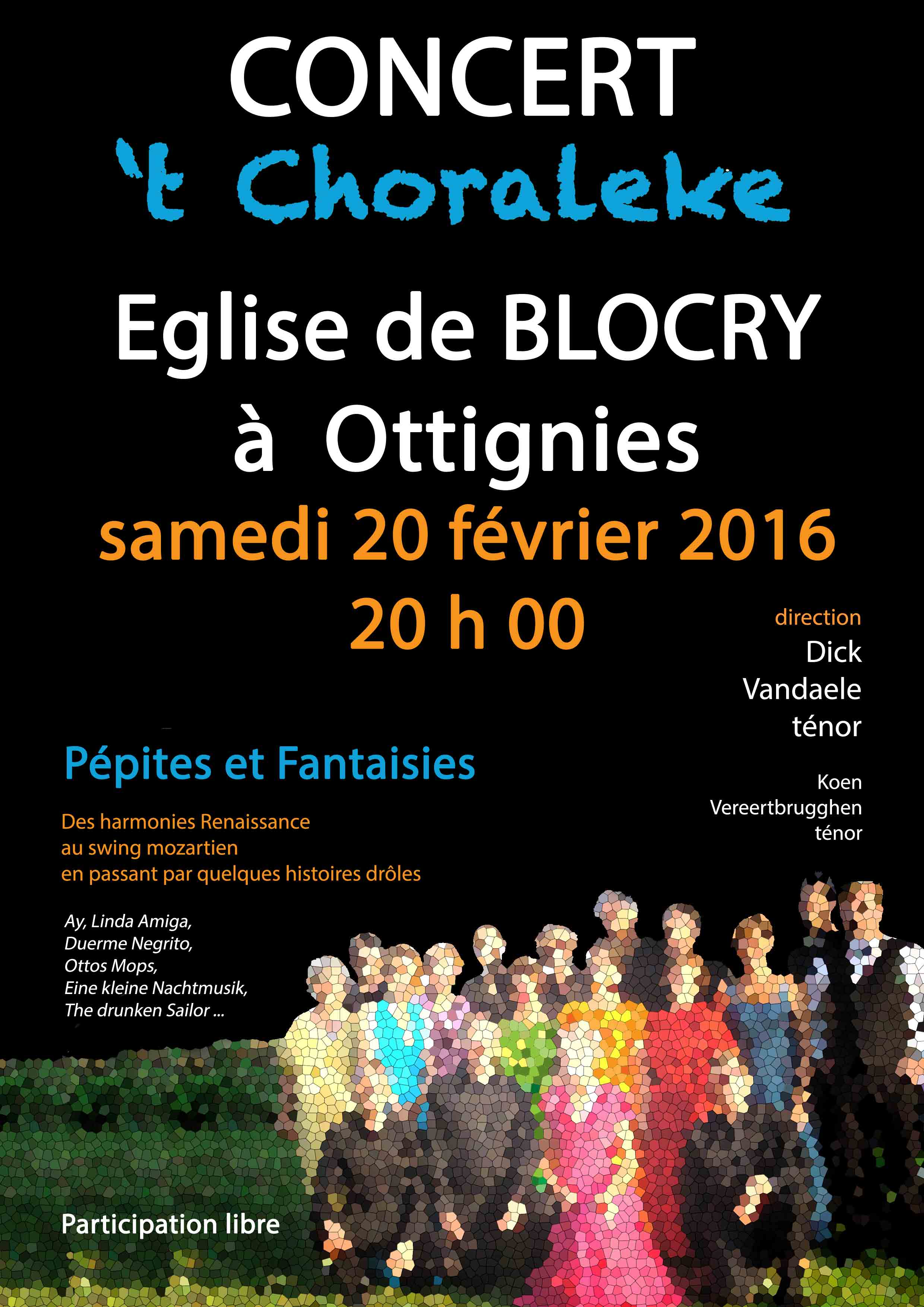 tchoraleke - concert Blocry 2016 affiche