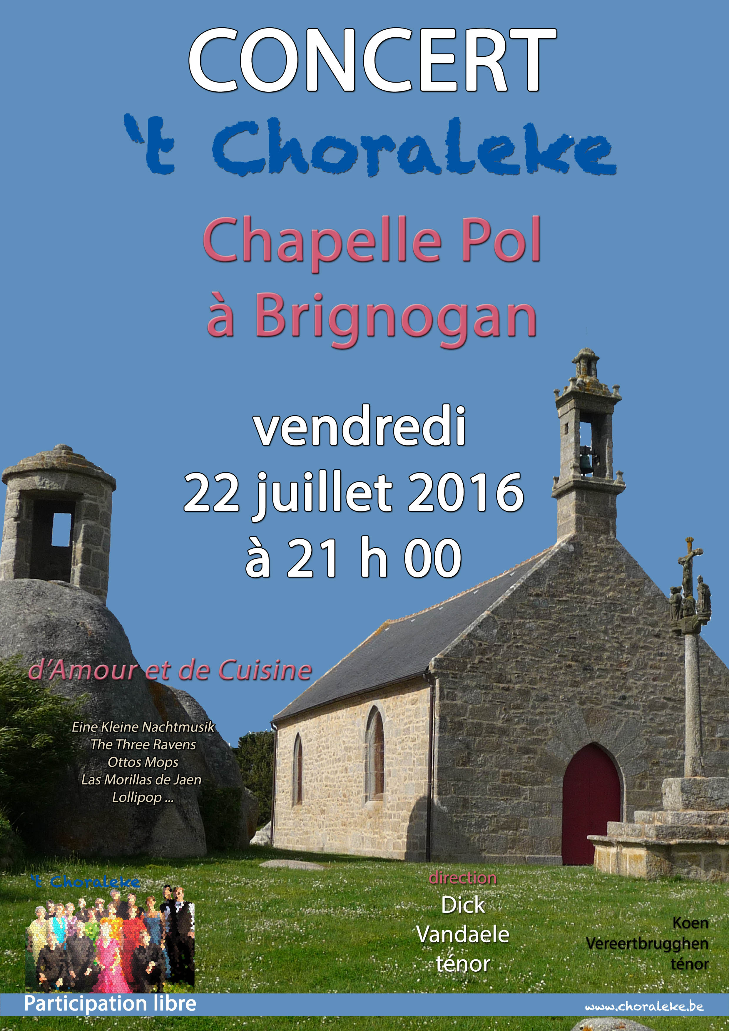 affiche 't Choraleke 2016 Brignogan